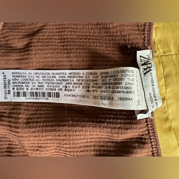 Zara Ribbed Brown Crop Top XS-S - Picture 2 of 3